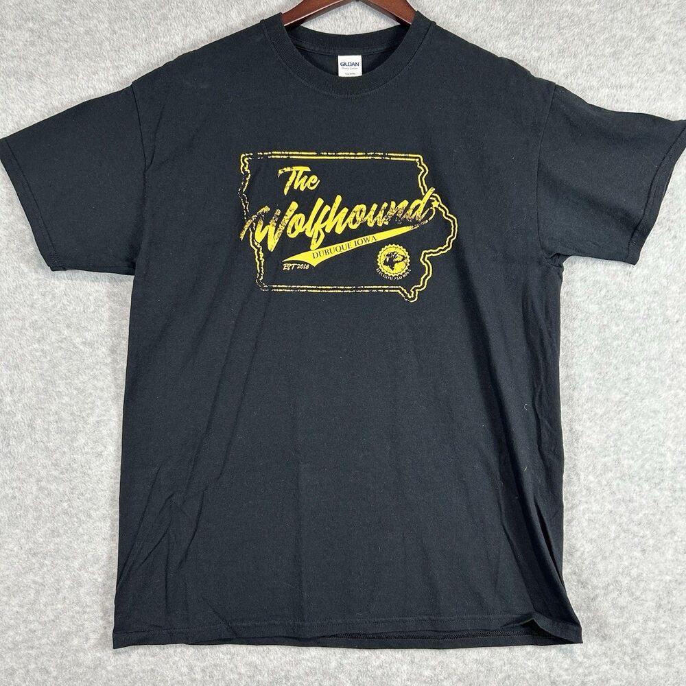 The Wolfhound Dubuque Iowa Black T-Shirt - Large